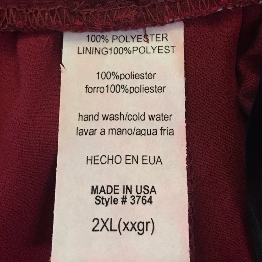 🆕 Fanny Fashion 3-Piece Burgundy Pantsuit-2XL - Picture 8 of 8